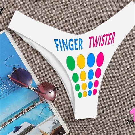 Finger Twister Custom Personalized Thong Panties Reversible Etsy