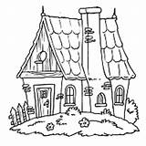 Cottage Coloring Pages House Colouring Cottages Surfnetkids Houses Drawing Designlooter Printable Open Tree sketch template