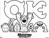 University Monsters Coloring Printable Kids Characters Pages Sheet Ecoloringpage Colouring Monster sketch template