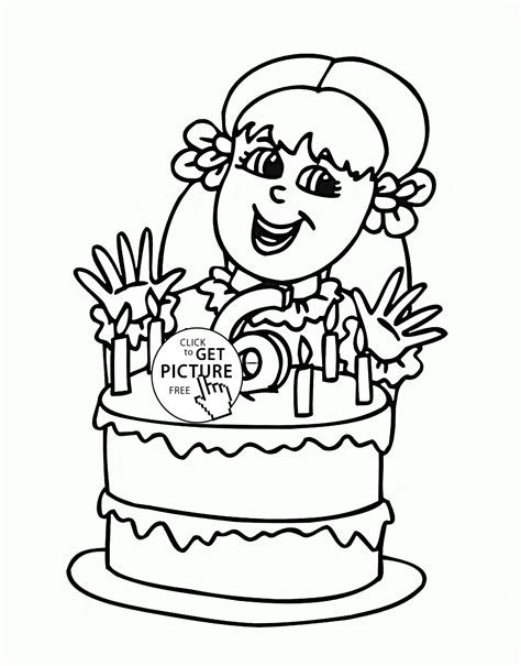 happy  birthday girl coloring page  kids holiday coloring pages