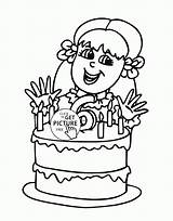 Birthday Coloring Pages 6th Happy Girl Kids Girls Wuppsy Printables Holiday Holidays Birthdays Printable sketch template