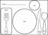 Placemat Thanksgiving Placemats Manners Utensils Coloring Montessori Laminate sketch template