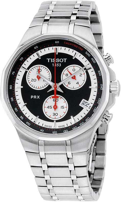 tissot t classic prx chronograph black dial mens watch