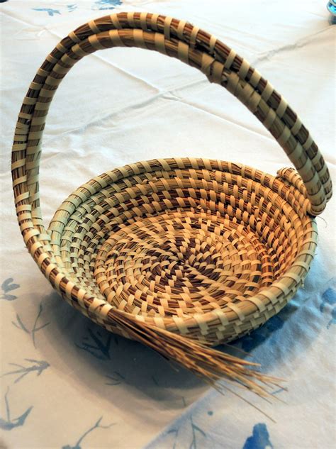 sweetgrass basket putting     table
