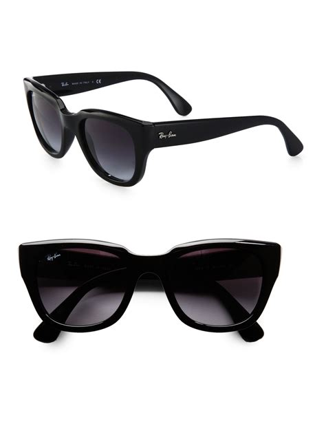 lyst ray ban cats eye acetate sunglasses in black