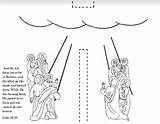 Ascension Himmelfahrt Catholic Crafts Christi Ascends Revelation Kindergottesdienst Feast Playground Kinderkirche Bibelgeschichten sketch template