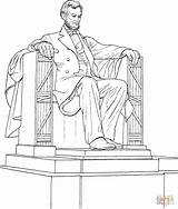 Lincoln Memorial Coloring Pages Abraham Printable Washington Drawing Dc Supercoloring Statue Clipart Book Dot Symbols Sheets Paper Landmarks Popular American sketch template