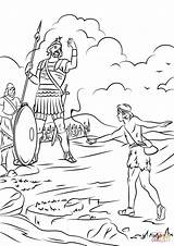 Goliath Goliat Davi Ausmalbilder Ausmalbild Golias Bible Coloriage Supercoloring Enfrentamiento Rei König Malbilder Giant sketch template