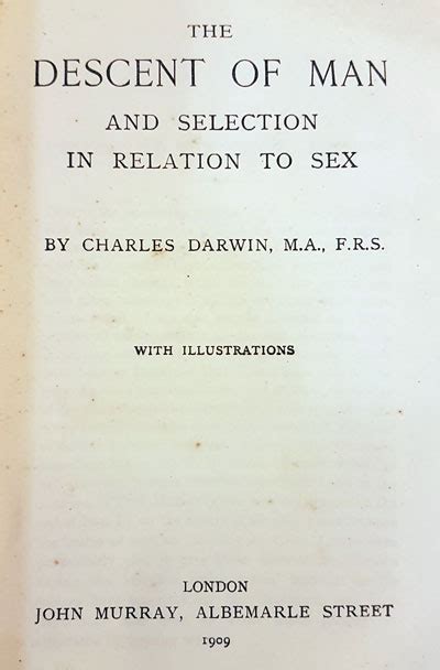 The Descent Of Man Charles Darwin 1909 Gohd Books