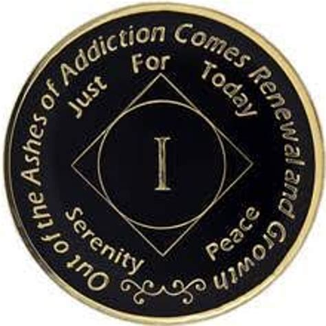 narcotics anonymous na medallion black yrs   anniversary chip coin