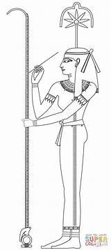 Seshat Ludinet Egyptian Colouring Egypte Lineart sketch template