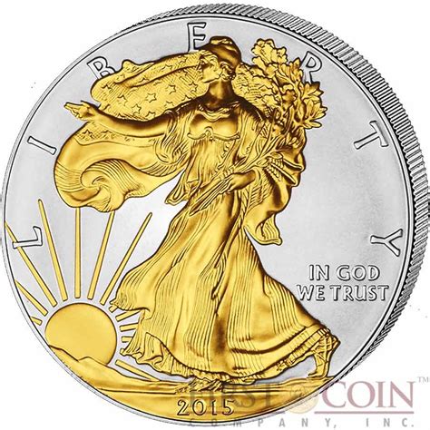 usa american silver eagle  gilded  silver coin  oz