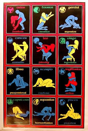 zodiac sex positions black light poster 23x35 bananaroad