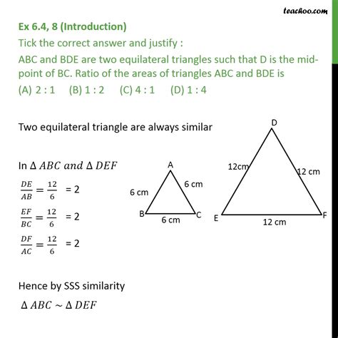 Ex 6 4 8 Abc And Bde Are Two Equilateral Triangles Ex 6 4