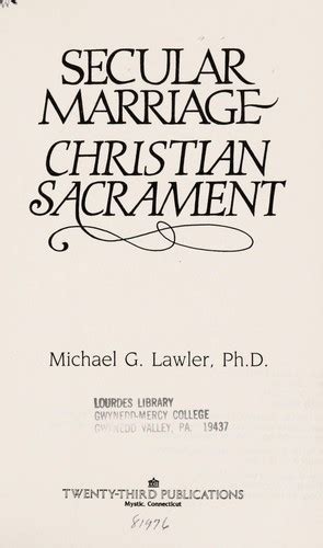 Secular Marriage Christian Sacrament 1985 Edition Open Library