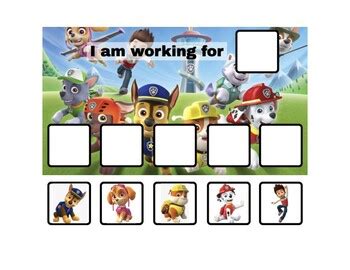 paw patrol token board  options  individualized visuals tpt