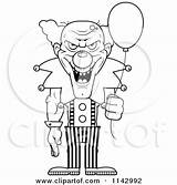 Clown Coloring Pages Krusty Getcolorings Evil sketch template