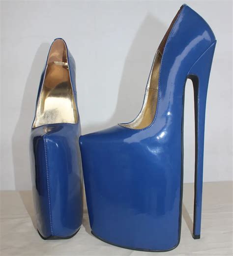 custome 12inch heel patent leather pump extreme high heel 30cm heel