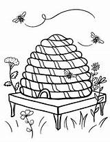 Coloring Bee Hive Pages Beehive Printable Sheets Coloringcafe Bumble Google Honey Clipart Kids sketch template