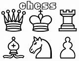 Chess Pieces Coloring Printable Pages Kids Board Print Game Games Gif Colouring Piece Set Clipart Sports Clip Children Boys Book sketch template
