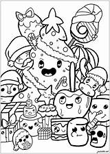 Doodle Christmas Coloring Doodling Funny Pages Adult Creatures Original Very sketch template
