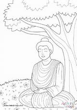 Colouring Buddha Clipart Vesak Drawing Tree Coloring Under Bodhi Pages Alphabet Worksheets Buddhist Children Printable Activityvillage Wesak Webstockreview sketch template