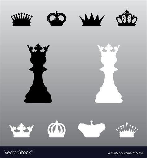 chess pawns crowns royalty  vector image vectorstock