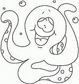 Polvo Silly Octopus Colorluna Face sketch template
