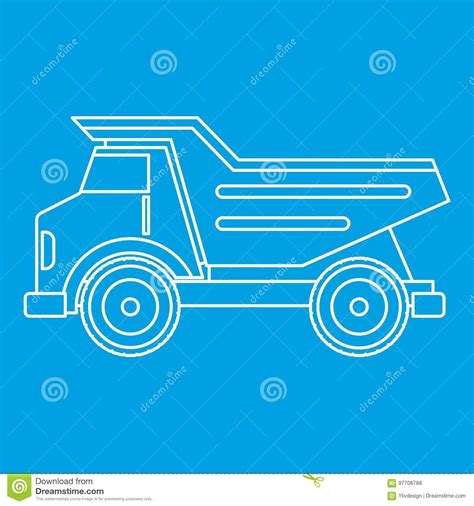dump truck icon outline stock vector illustration  icon