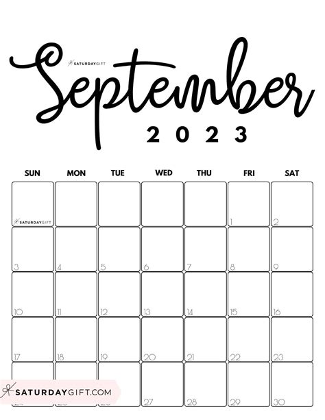 september  calendar  cute  printables saturdaygift