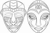African Masks Coloring Printable Pages Categories sketch template