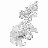 Zentangle Mermaids Tail Meermin Colouring Pixfeeds Advanced Kidspressmagazine Stylized Arthearty sketch template