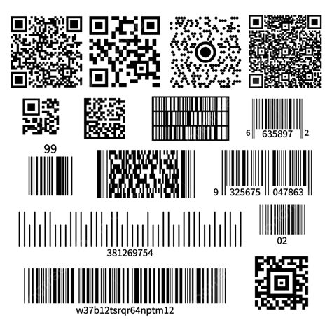 gambar kode produk universal jenis barcode set realistis  simbol