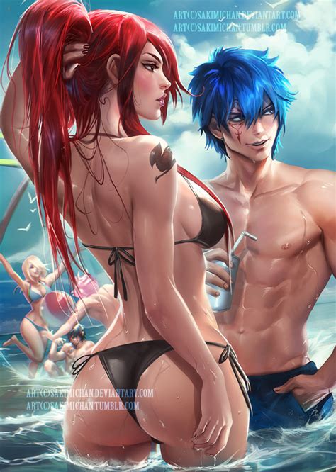 Rule 34 Ass Beach Bikini Blonde Hair Dat Ass Erza