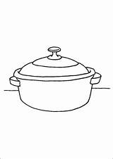 Coloring Cookware Kochtopf Lid sketch template