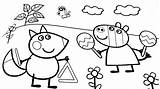 Peppa Pig Coloring Pages Pdf Kids Printable Drawing Muddy Puddles Getdrawings Print Idea Smart Sheet Colorings Playing Outside Getcolorings Template sketch template