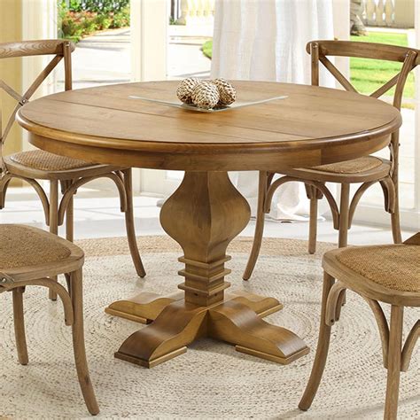 mesa redonda cm  pes torneados em madeira macica rustico oregon casatema