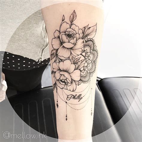 Peony Mellowink Linework Peonytattoo Myart Tattoo Tattooart