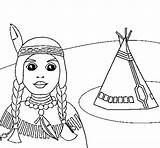 Indian Teepee Coloring Coloringcrew Colorear Indians Color sketch template