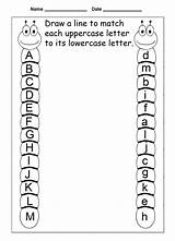 Alphabet Worksheet Worksheets Letters Match Kids Pages Coloring sketch template