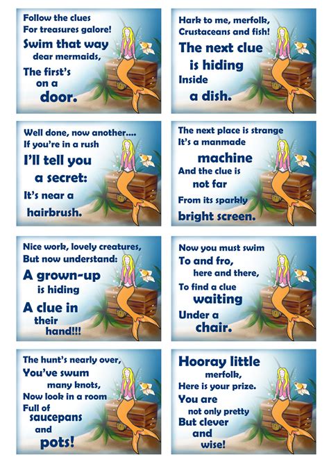 treasure hunt clues printable