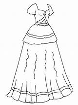 Princess Dress Coloring sketch template