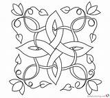 Celtic Coloring Pages Knot Flowers Printable Leaves Adults Kids sketch template