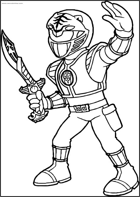 power rangers white ranger  printable coloring page