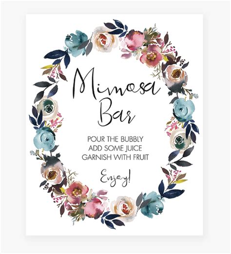 mimosa bar sign  printable printable word searches