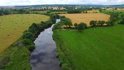 drone captures aerial view  river severn bbc news