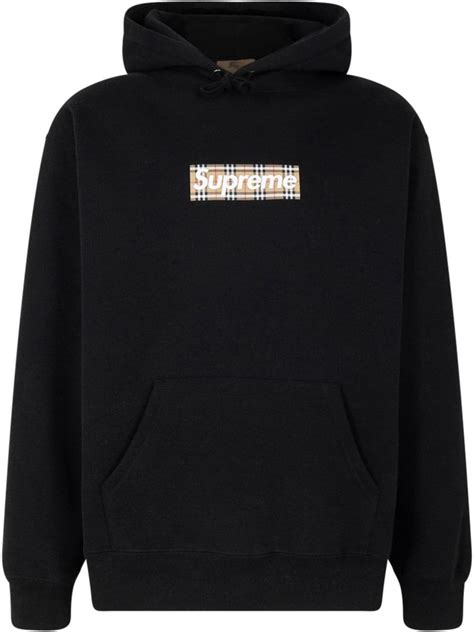 supreme  burberry box logo hoodie ss  schwarz modesens