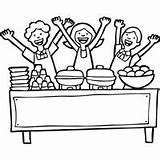 Lunch Ladies Coloring Pages Cafeteria School Colouring Surfnetkids Template Preschool sketch template