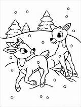 Rudolph Coloring Pages Printable Color Holiday Kids sketch template