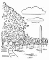 Historic Places Coloring Pages Monument sketch template